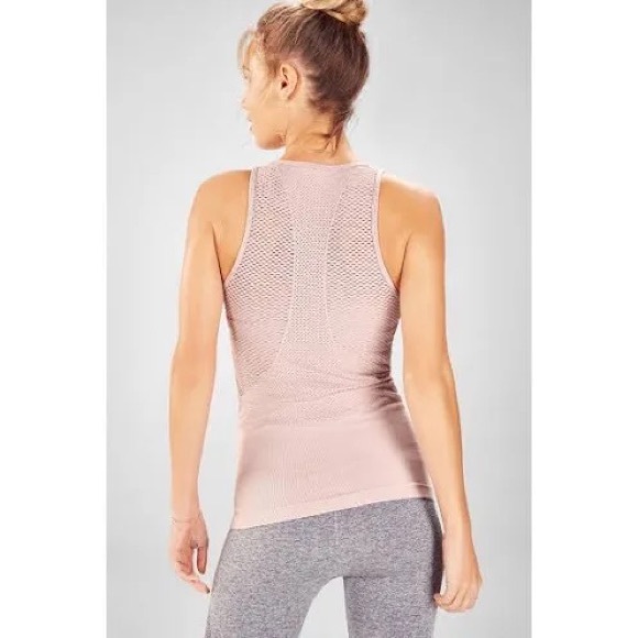 Fabletics- Musetta Seamless Openwork Tank XS Dusty Rose - Picture 2 of 5